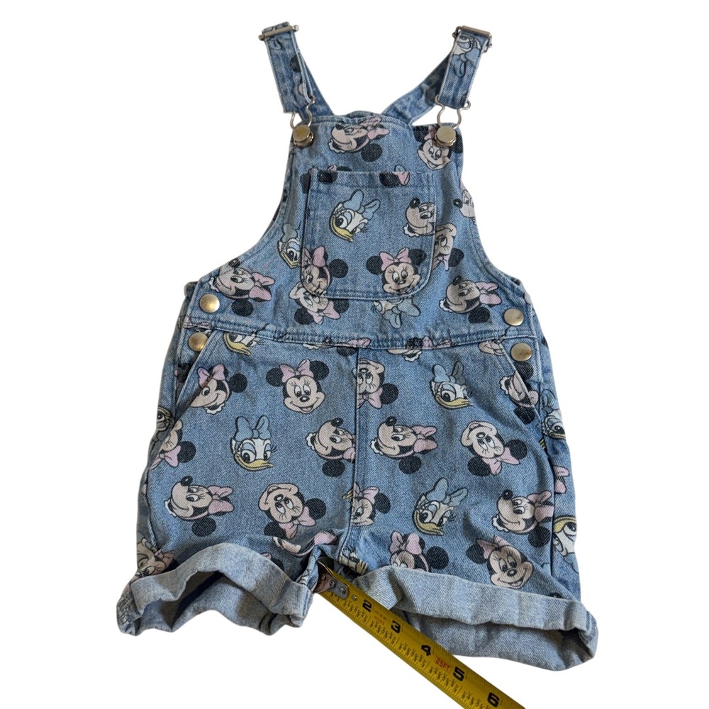 Disney Primark Girls Minnie Mouse Daisy Duck Denim Shortalls Overalls 3-4Y - Picture 5 of 12